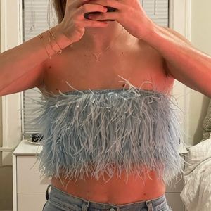 Ostrich feather tube top